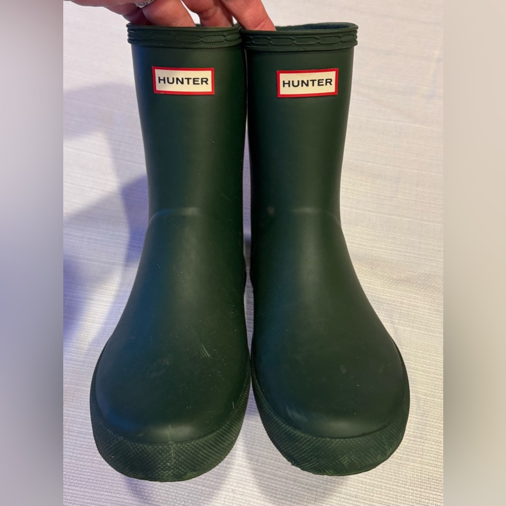 Hunter Forest Green Boys Rain Boots